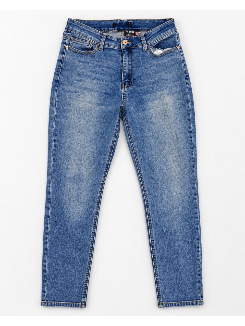 Pasion Jeans Women’s Juniors 11 Blue Acid Wash Stretch Skinny Denim Y2K AMERICA